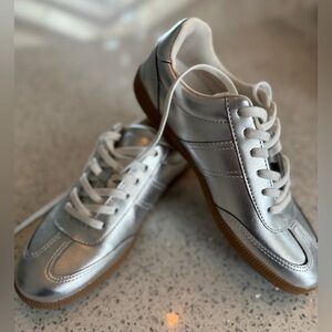 J. Crew Metallic Silver Women's Sneakers NWOT